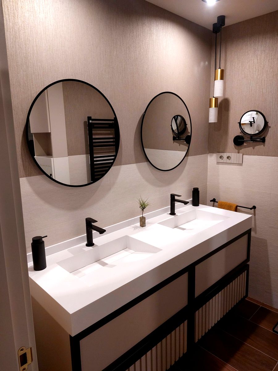 Reforma de baño doble lavabo en Madrid · Obras Condisa